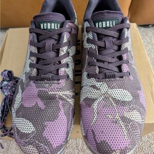 Nobull Women/Men’s Floral Sneakers - Purple and Cream